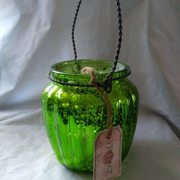 Mercury Glass Lantern Hanging Candle Light Candle - Picture 2 of 8